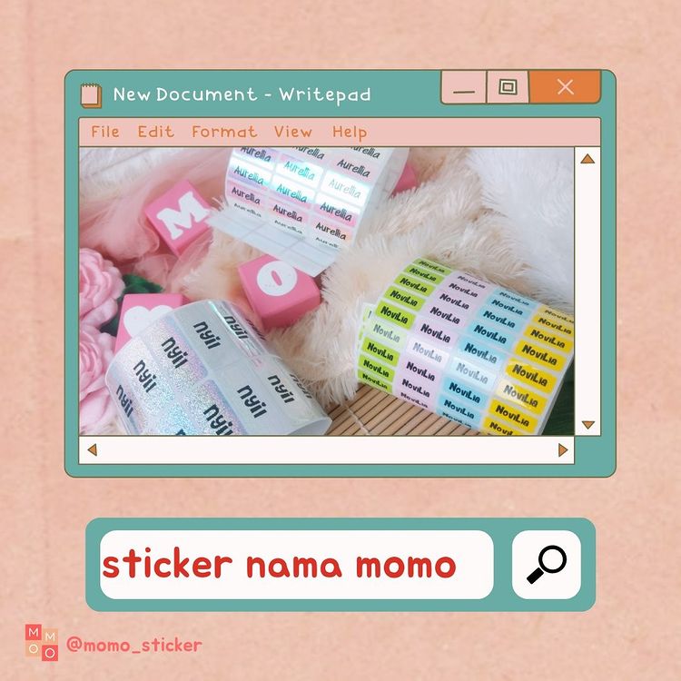 print label nama anti keringat momo_sticker